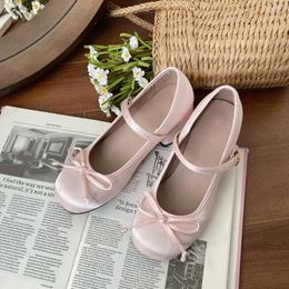 Dress Shoes Sweet Girls Round Toe Heels Women's Pumps Cosplay Casual Pink Cute Buckle Spring Woman Kawaii