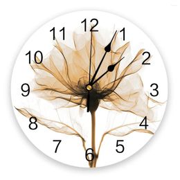 Wall Clocks Romantic Flower Transparent 3d Clock Modern Design Farmhouse Decor Kitchen Vintage PVC Round Living Room Decoration