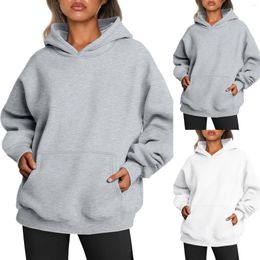 Women's Hoodies Womens Oversized Sweatshirts Pullover Artificial Short Velvet Sweaters Long Sleeve With Pockets Winter Autumn Outfits