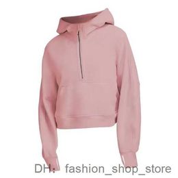 Women's Hoodies Lululemens Ladies Sweatshirts Designer Scuba Womens Jacket Half Zip Yoga Outwear Clothing Thick Long Sleeve Fleece Jumper 10 PDB6