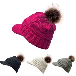 Woman Wool Hat Winter Warm Pom Ponytail Beanies Knitted Hats Home Fashion Adult Hip-hop Ponytail Hat Peaked Cap