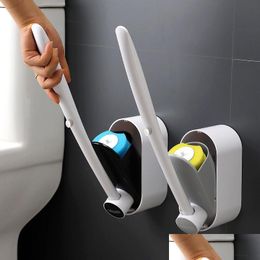 Cleaning Brushes Disposable Toilet Brush Without Dead Angle Tools Household Long Handle Cleaner Bathroom Accessories For 220511 Drop Dhpim
