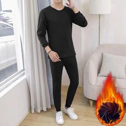 Men's Thermal Underwear 2 Pcs/Set Winter Men Set Long Sleeve Warm Thick Slim Fit Elastic Open Crotch Pyjamas Homewear Clothing