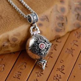 Pendant Necklaces Gawu Box Can Be Opened With Vajra Pestle Six-Character Sutra Zircon Buddha Necklace Male And Female Amulet Jewellery