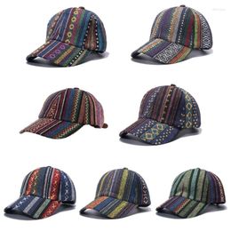 Ball Caps Fashion Boho Baseball Cap Vintage Striped Geometric Peaked For Gatherings