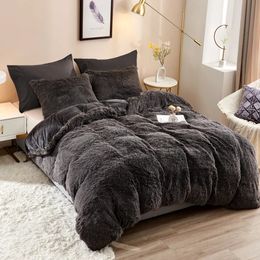 Bedding sets Duvet Cover Set With 2 Pillow Shams Pillowcases 5 Piece Dark Grey 231030