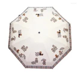Umbrellas Italy Creative Three-fold Sun Umbrella Dual-purpose For Protection And Ultraviolet Protection.