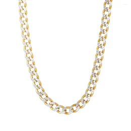 Chains Women's Two Tone Sterling Silver Diamond Cut Curb Chain Necklace 18"