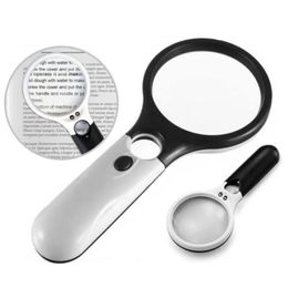 Magnifying Glasses 3 LED Light 45X Magnifying Glass Lens Mini Pocket Handheld Microscope Reading Jewellery Loupe Handheld Magnifiers 231030