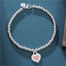 Chains Women's Luxury Bracelets Bangle Tiff Designer Love Heart Enamel Pendant Hand Chain Female Tiffanjewelry S925 Silver Girl Handchains Bracelet Ndhw