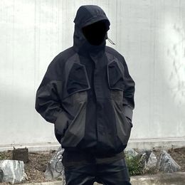 Men's Jackets Multi-pockets Vibe Style Functional Nylon Outwear Jacket For Men Windbreaker Chaquetas Hombre Hooded Hardshell Coat