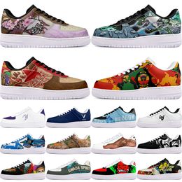 DIY shoes winter clean lovely autumn mens Leisure shoes one for men women platform casual sneakers Classic White clean cartoon graffiti trainers sports 16450