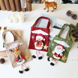 New Christmas decoration gift bag linen three-dimensional doll tote bag 1030