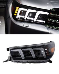 Car Styling Headlights For Toyota Hilux 20 15-20 20 VIGO Dynamic Signal Animation DRL Daytime Lights Front Headlamp