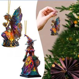 Decorative Objects Figurines Gorgeous Witch Car Hangings Halloween Christmas Tree Home Decoration Doll DIY Pendant Ornaments Figurine 231030