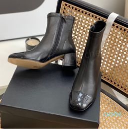 short boots head side zipper black khaki formal wedding party shoes size 35-42