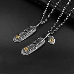 Plumas Pendant Necklaces Women Mens Stainless Steel Couple Jewellery for Neck Fashion Christmas Valentines Gifts for Girlfriend Wholesale