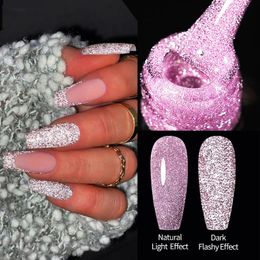 Nail Polish UR SUGAR 75ml Reflective Glitter Gel Sparkling Laser Pink Soak Off Semi Permanent For Manicure Art UV 231030