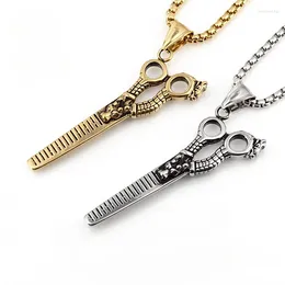 Pendant Necklaces Original European And American Couple Hip-hop Personalized Necklace Trend Versatile Hairstylist Scissors Stainless Steel