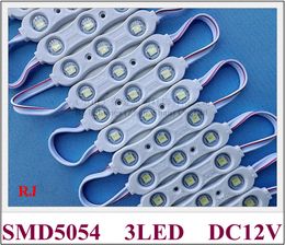 1000 pezzi con lente in alluminio PCB LED modulo luce iniezione modulo LED per segno lettera di canale DC12V 75mm * 16mm * 5mm SMD 5054 3 LED 1.2W IP65