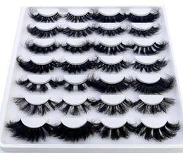 False Eyelashes 14 Pairs Fluffy Lashes 25mm 3D Mink Long Thick Natural Whole Vendors Makeup1839652