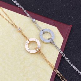 screw charm Bracelet diamond bracelets for women designer Jewellery rose Gold plated 18K silver chain bracslets designer luxury jewelrys designers gift with bag