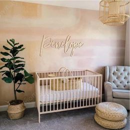 Party Supplies Laser Cut Wooden Baby Name Sign Born Infant Nursery Wall Decorations Custom Kids Christmas Shower Gifts Signs