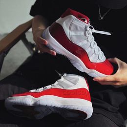 Cherry 11 11s retro playoffs cdp bred vintage basketball shoes men women 25th anniversary space jam high patent leather sports trainers sneakers cherry cool grey