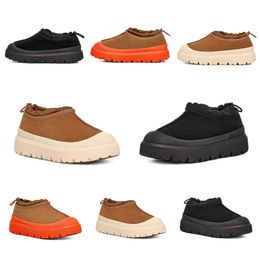 Tasman Weather Hybrid Designer Fashion Womens Slipper Boots Australian Chestnut Fur Black Plataforma de pele de carneiro Australie Suede Winter Ankle Booties