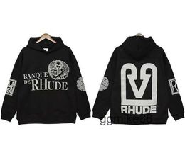 Rhude Hoodie High Street Varsity Basketball Puffer Hoodies Letter Patch Embroidered Letters and Loose Splicing Bomber Hoodies Oversize 3 25W8