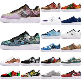 DIY shoes winter clean lovely autumn mens Leisure shoes one for men women platform casual sneakers Classic White clean cartoon graffiti trainers sports 28716