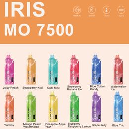 IRIS MO 7500 Puffs Disposable Vape Puff Vapes Disposable Puff E-Cigarette With Smart Screen Display 650 mAh Rechargeable Type-C 12 Fruit Flavors