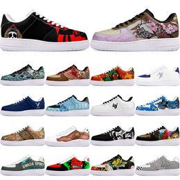 DIY shoes winter clean lovely autumn mens Leisure shoes one for men women platform casual sneakers Classic White clean cartoon graffiti trainers sports 21184