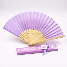 Personalized Luxurious Silk Fold Hand Fan Customized Engraved Folding Fans with Gift Box Party Favors Wedding Gifts