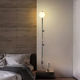 Wall Lamp Bedroom Living Room Glass Light Free Wiring With Wire Plug Aisle Modeling Northern Europe Modern