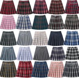 Skirts Women High Waist Pleated Plaid Mini Tennis Skirt Harajuku JK Japanese School Uniform Short A-Line Girl 48cm