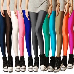 Active Pants 1Pc Sexy Solid Colour Neon Leggings Women Push Up Slim Skinny Casual High Stretch Female Breathable