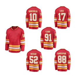 2023 New Wholesale Ed Ice Hockey Jerseys Calgary 10 Jonathan Huberdeau 17 Lucic 91 Nazem Kadri Mangiapane Markstrom