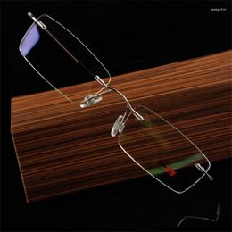 Sunglasses Frames Super Light Rimless Eyeglasses Mens Eyewear Prescription Pure Titanium Alloy Frame B Female Myopia Glasses