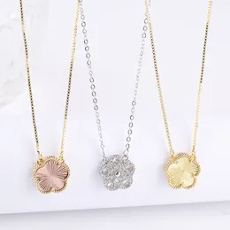 Pendant Necklaces High Quality 15mm Necklace 5 Leaf Clover Charm Women Fashion Copper Electroplated Jewellery Gift