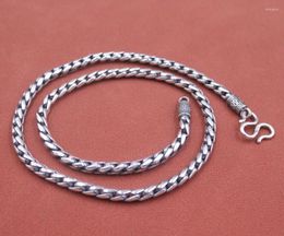 Chains Real Solid 925 Sterling Silver Chain Men Women 5mm Wheat Braided Twist Rope Necklace 52g/50cm