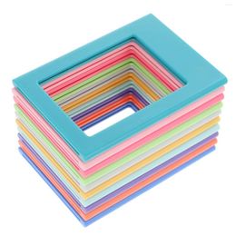 Frames 10 Pcs Colour Magnetic Po Frame Refrigerator Picture Stickers Fridge Plastic Abs Pos