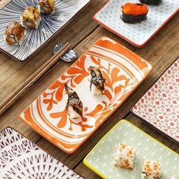 Plates Style Plate Rectangular Course Nordic Shallow Restaurant Sushi Household Fruit Tableware Main Ceramic Creative Flat