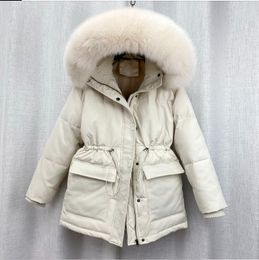 Waisted Hooded Workwear Cotton Jacket Designer Cotton Padded Fur Parka New Big Fur Collar Down Winter Jacket Women Thick Warm Parkas Female Outerwear