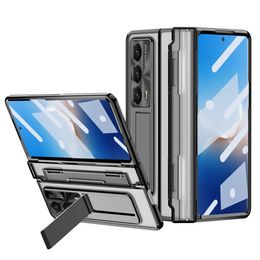 Transparent Hard Cases For Honor Magic Vs Vs2 Case Ultimate Glass Film Screen Armor Stand Hinge Protection Cover