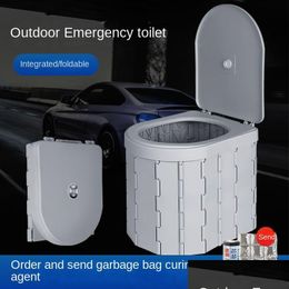 Outdoor Gadgets Folding Table For Car Toilet Portable Deodorant Adt Self-Driving Cam Emergency Travel Drop Delivery Sports Outdoors Dhclo