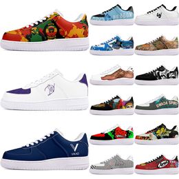 DIY shoes winter green lovely autumn mens Leisure shoes one for men women platform casual sneakers Classic White clean cartoon graffiti trainers sports 35292