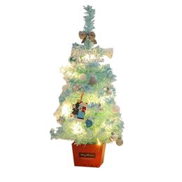 Christmas Decorations Reusable Gift Lightweight Home Decor Year Festival Tabletop Ornament Mini Artificial Christmas Tree Vivid With String Light 231027