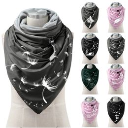 Scarves Echarpe Eemme Women Winter Scarf Fashion Dandelion Button Soft Wrap Casual Warm Fleece Hijab Shawls 231030