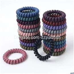 Hair Accessories Small Telephone Line Frosted Ropes Girls Colorf Transparent Elastic Bands Ponytail Holder Tie Gum Drop Delivery Pro Dh2Ws